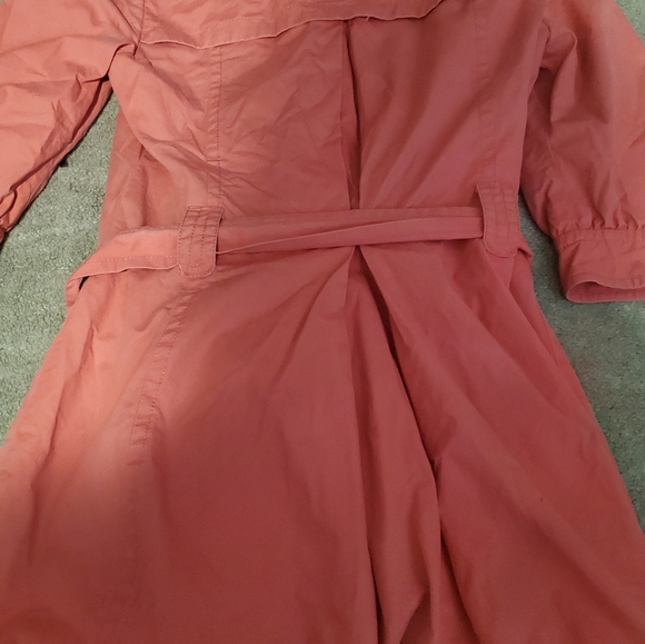 🔆 Pink Banana Republic femine pea/ladies trench style jacket damaged - Picture 15 of 16